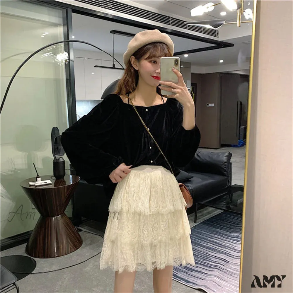 Amy Fashion - High Waist Elegant A Line Mini Skirts