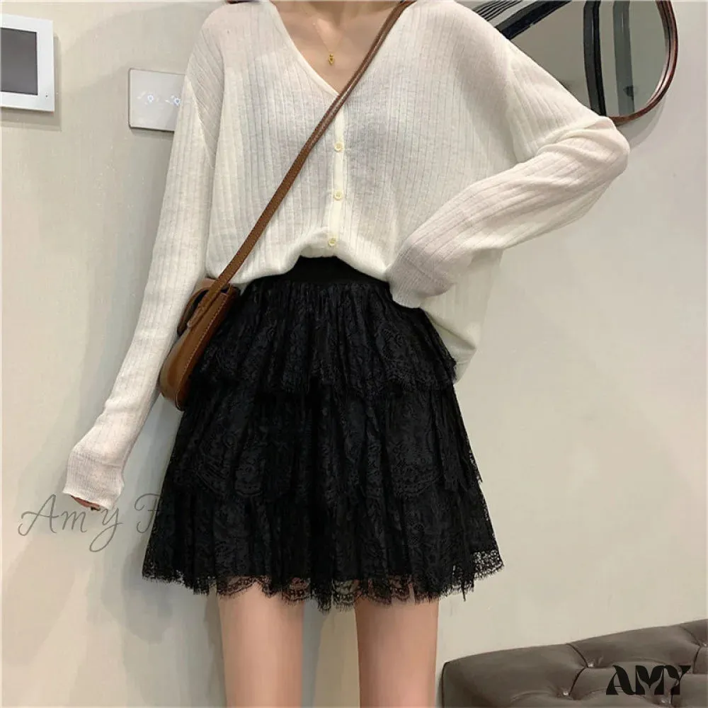 Amy Fashion - High Waist Elegant A Line Mini Skirts