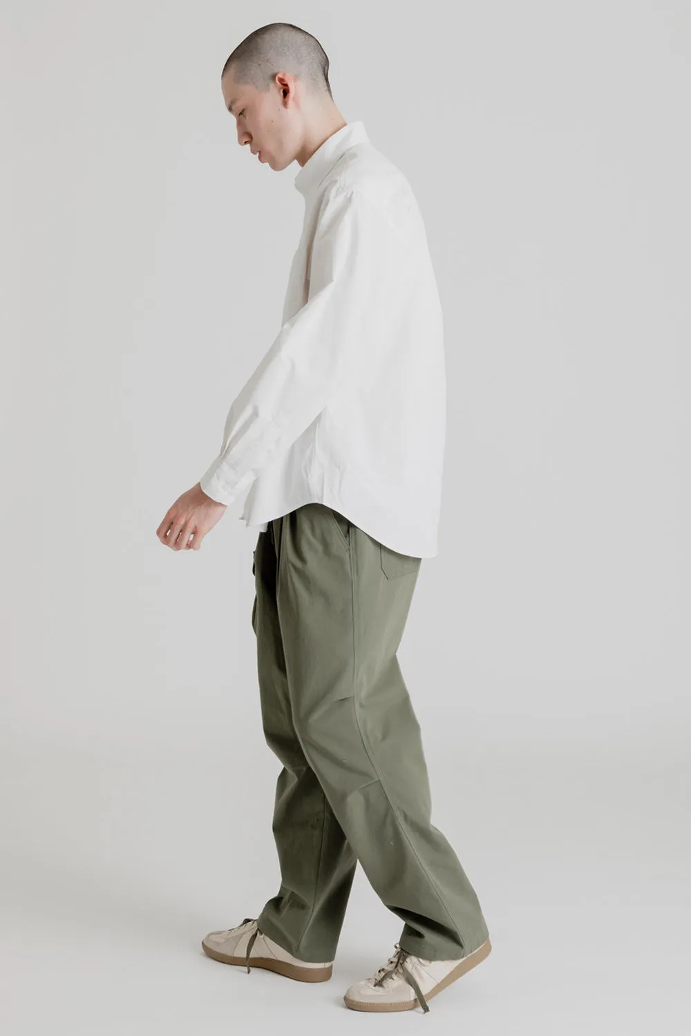 Army Two Tuck Relaxed Pants - Olive