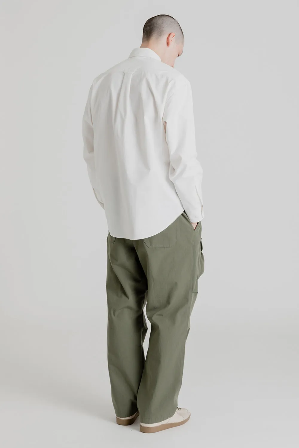 Army Two Tuck Relaxed Pants - Olive