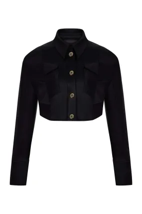 Asymmetric Pocket Crop Jacket (Final Sale)