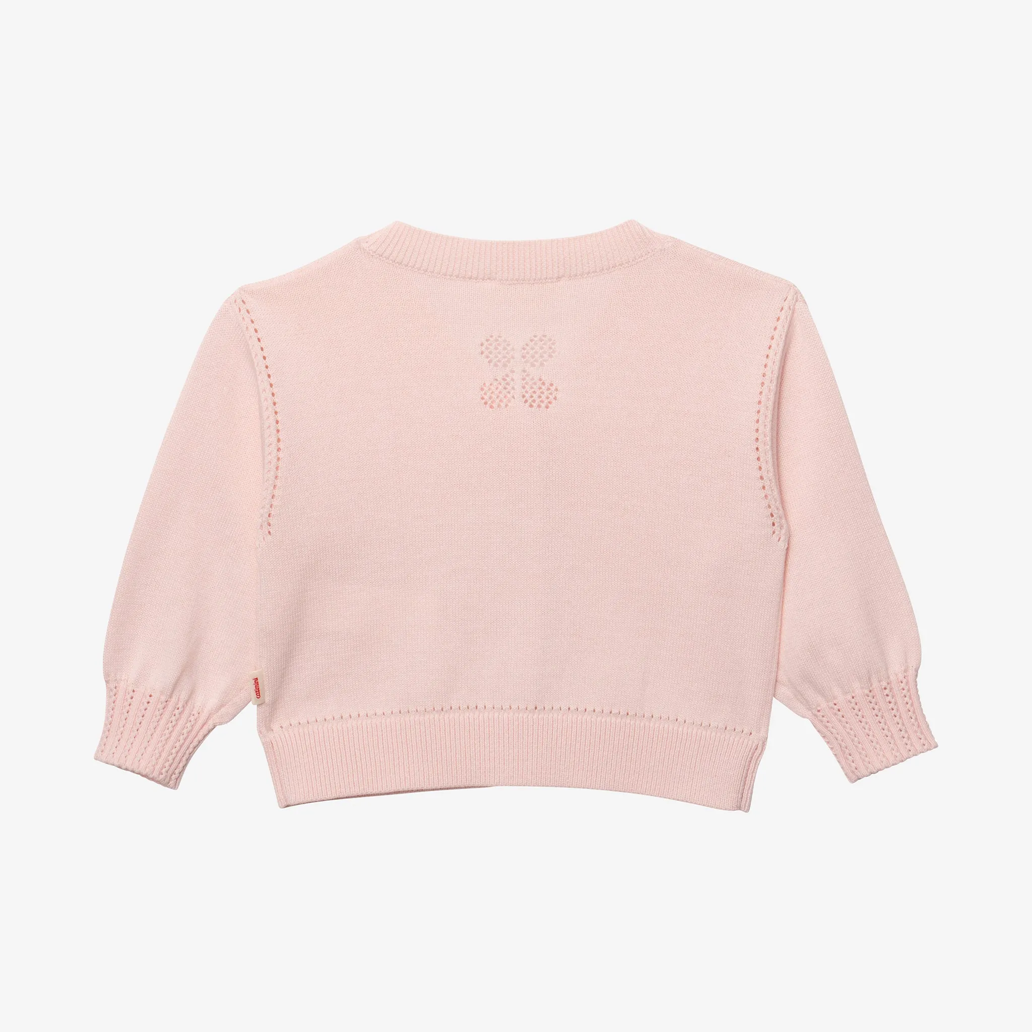 Baby girl's powder pink knitted cardigan