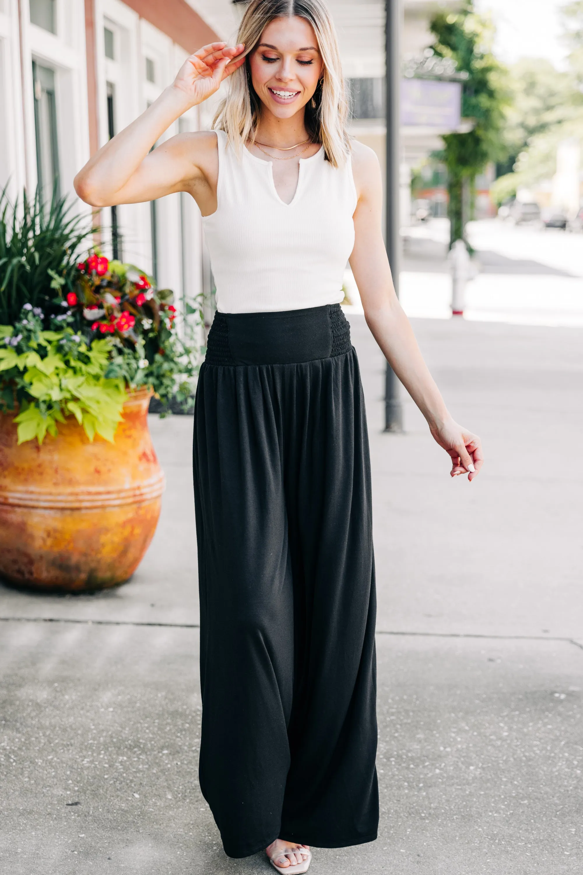 Back To Fun Black Wide Leg Pants