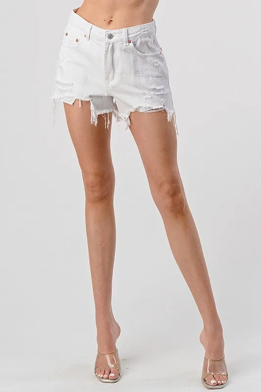 Bree White Denim Cut Off Short