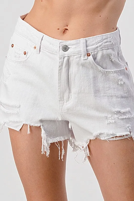 Bree White Denim Cut Off Short