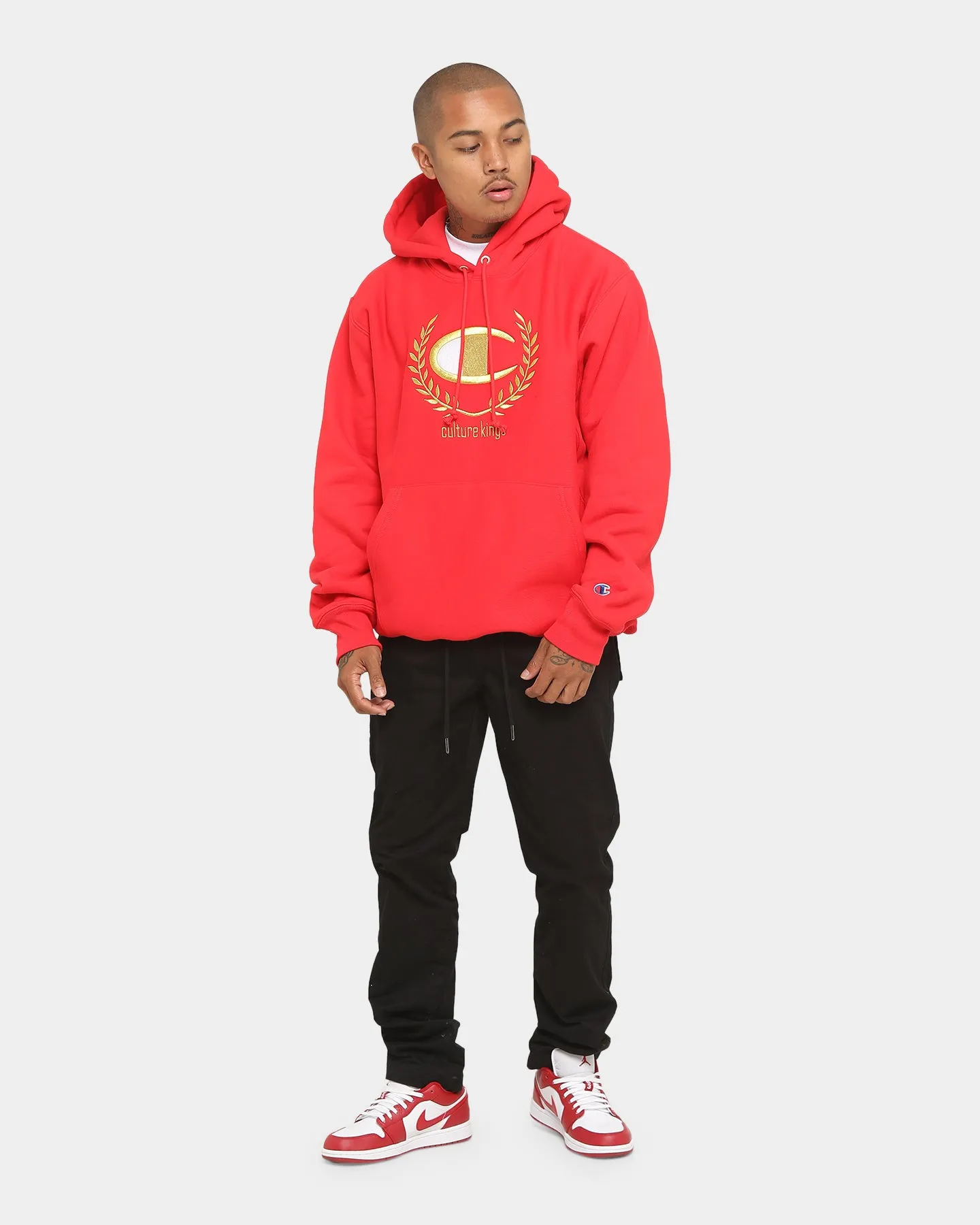 Champion Champion x Culture Kings Rev Weave Hoodie Red/Gold