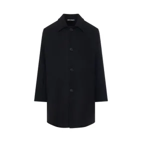 Curved Logo Classic Coat in Black/White