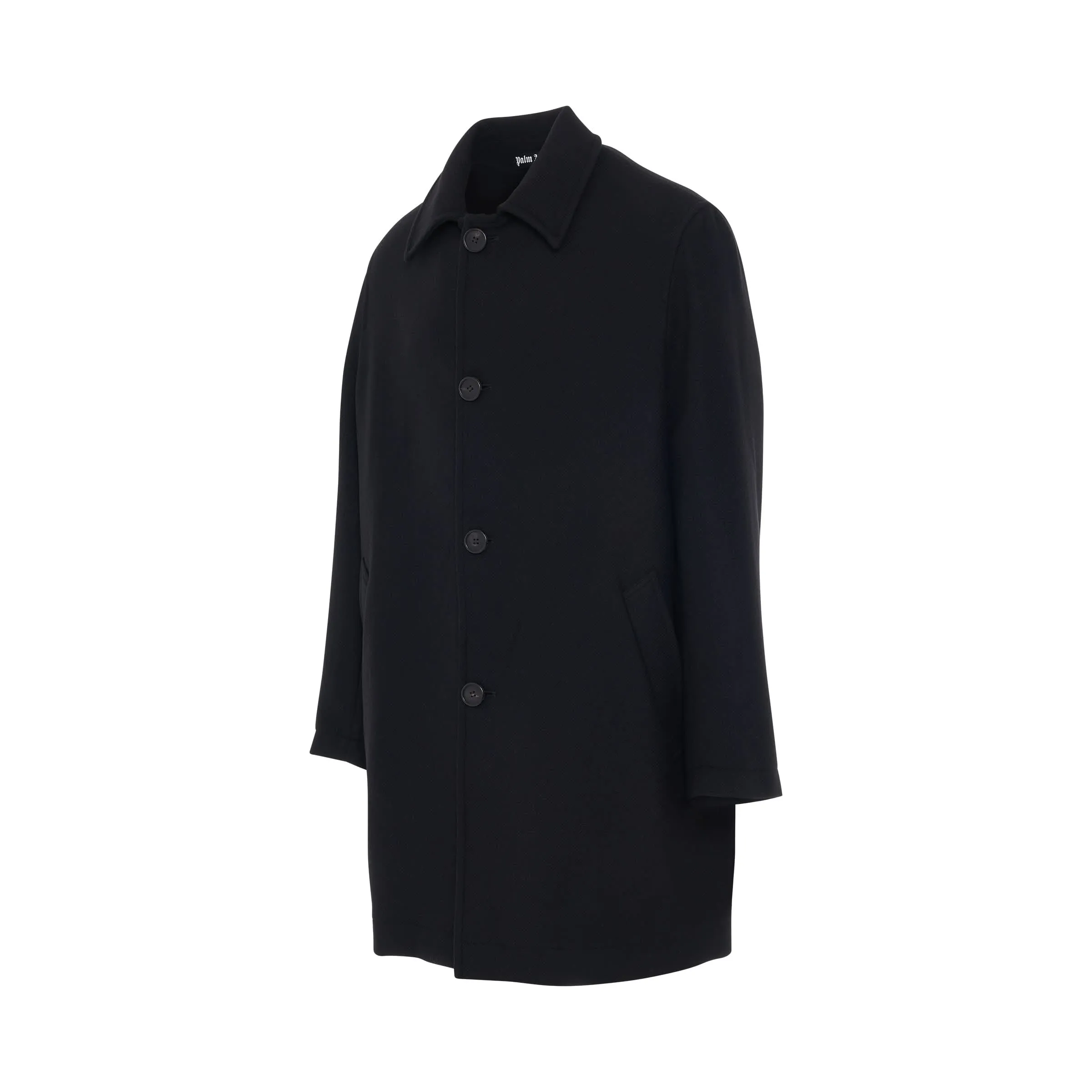 Curved Logo Classic Coat in Black/White