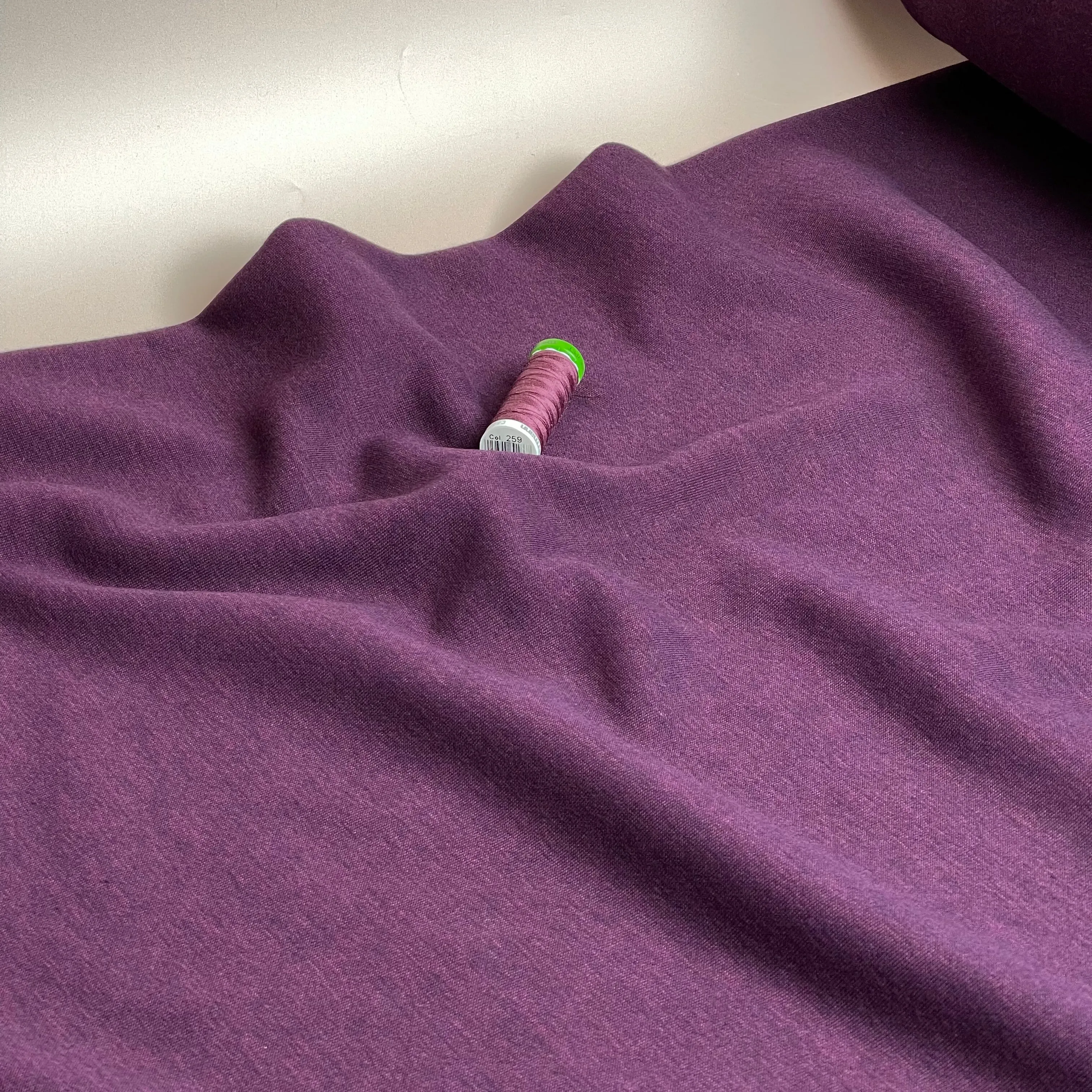 Danish Design - Snuggly Melange Brushed Sweat-shirting in Magenta Purple