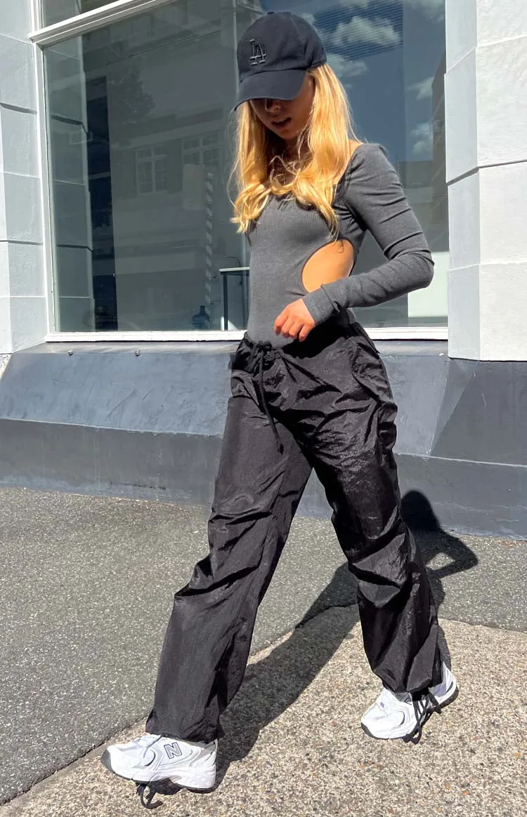 Davina Black Drawcord Pants