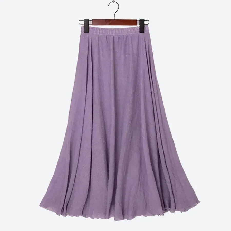 Elegant High-Waist Flared Midi Skirts