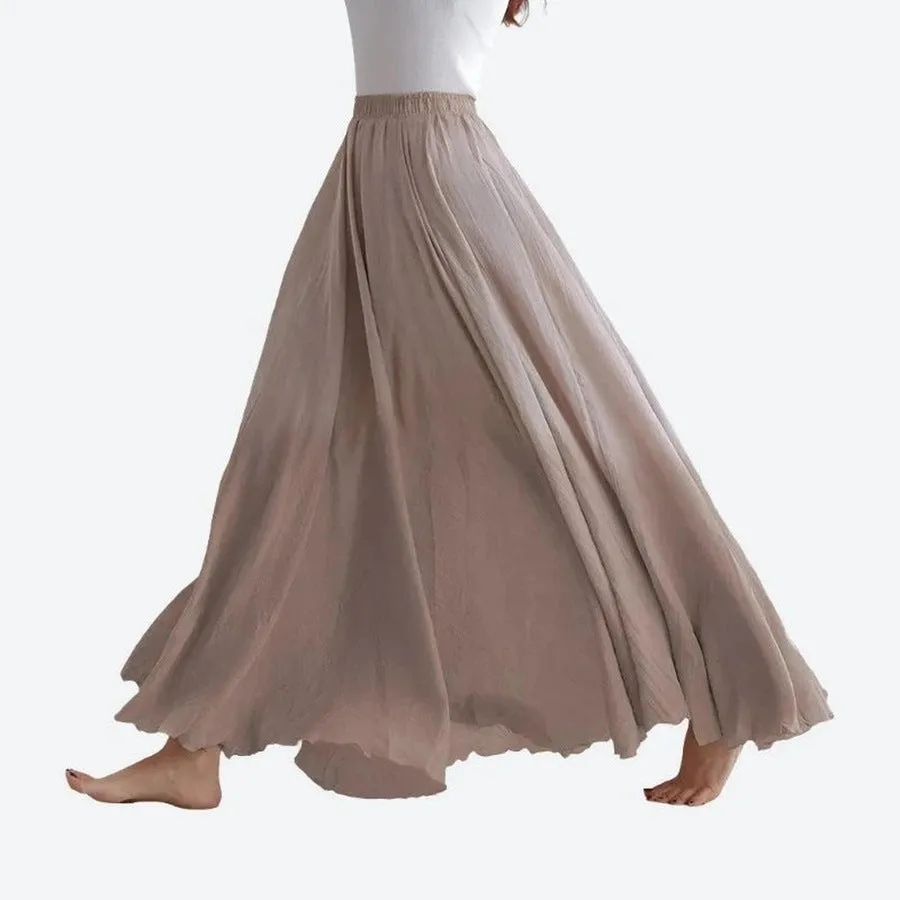 Elegant High-Waist Flared Midi Skirts