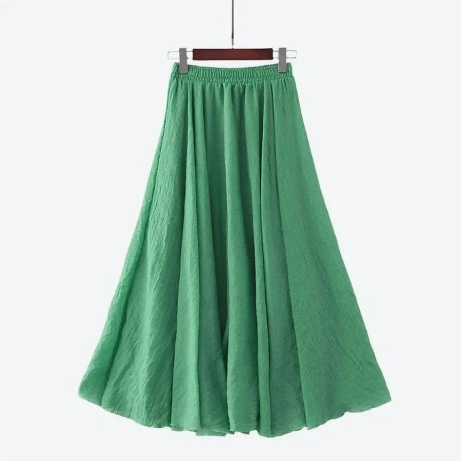 Elegant High-Waist Flared Midi Skirts