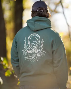 Elite Cache River Distillery Hoodie (Green and Tan)