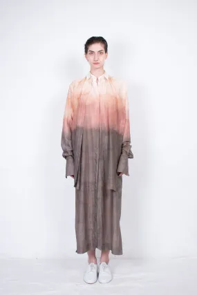 Elongated Naturally Dyed Layered Silk Shirt