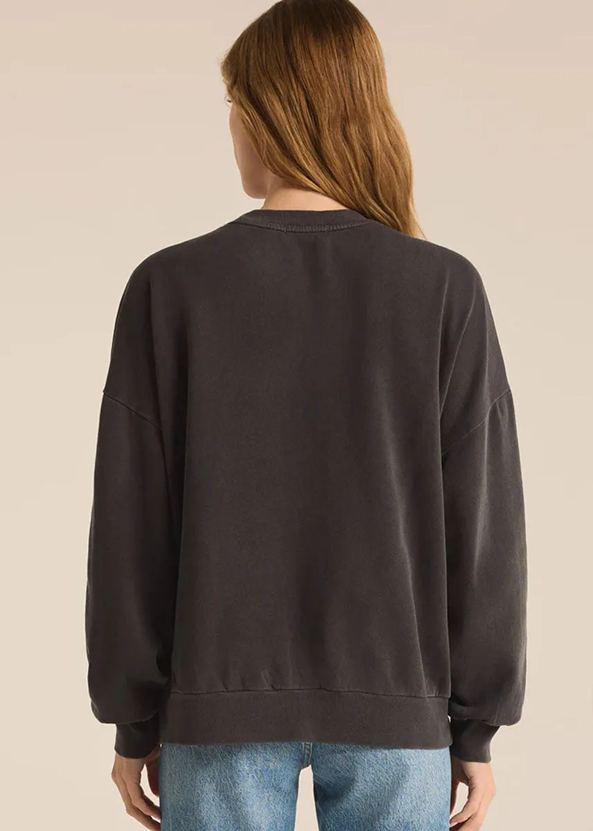 Fa La La Sunday Sweatshirt - Black Sand