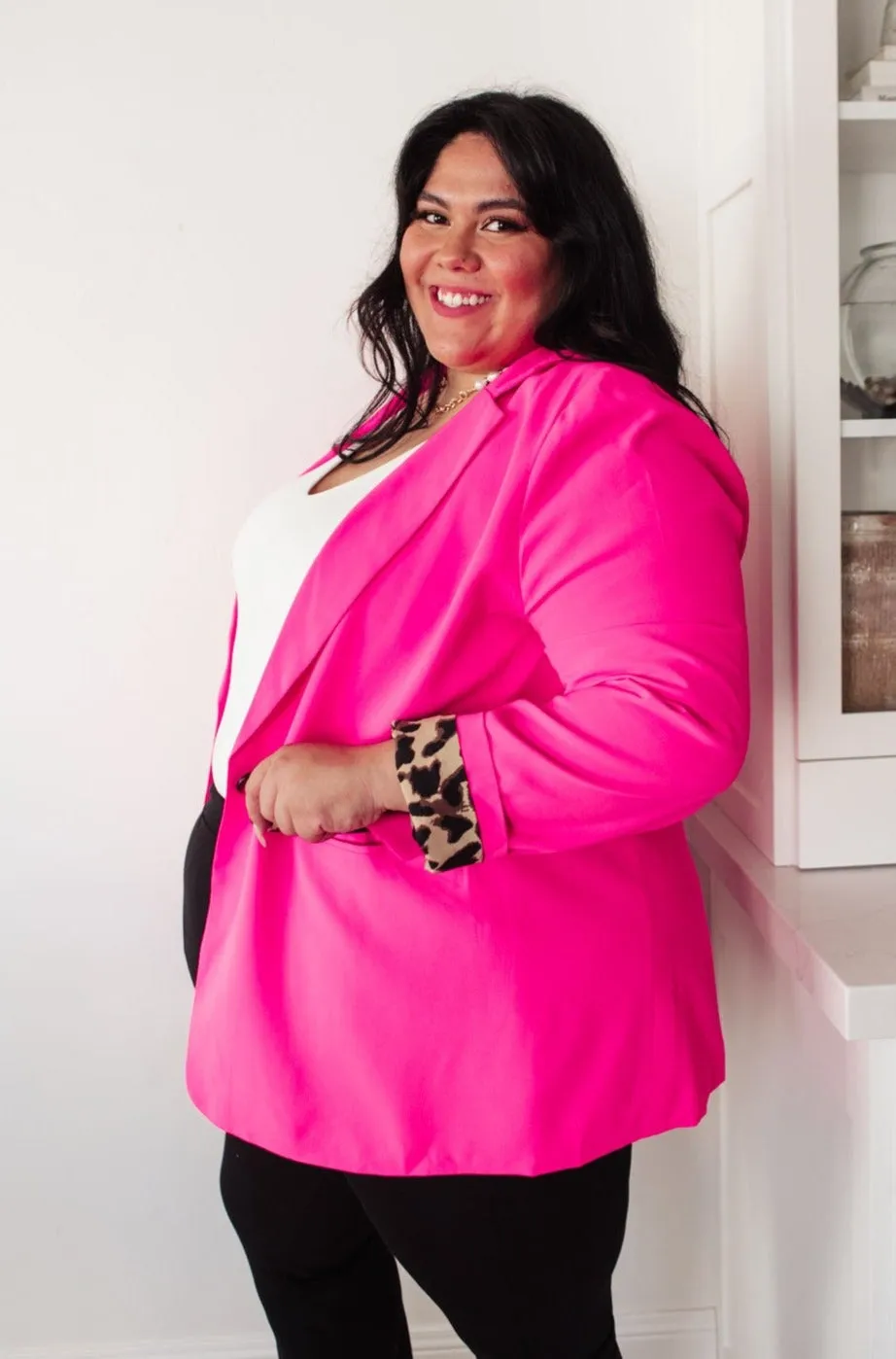 Fierce and Chic Blazer in Hot Pink