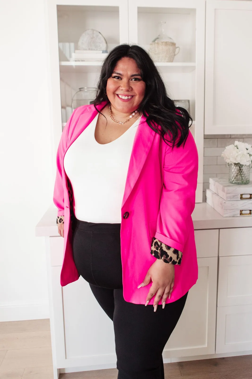 Fierce and Chic Blazer in Hot Pink