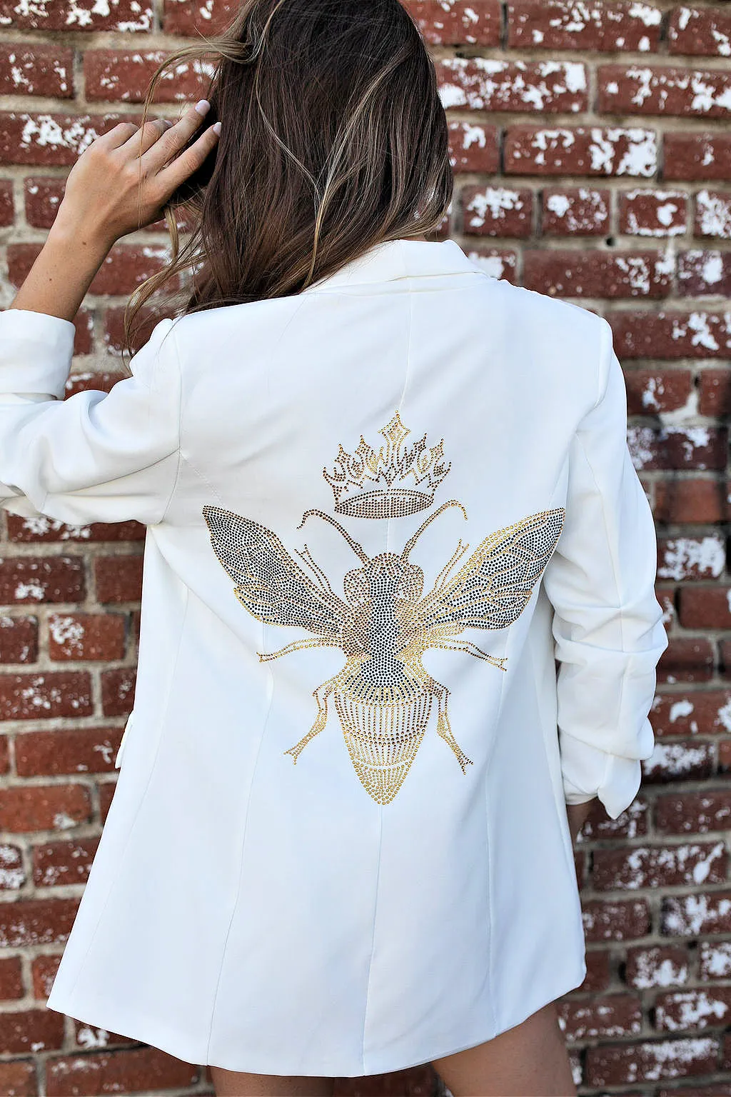 FINAL SALE!! The Rock Studded Blazer in White