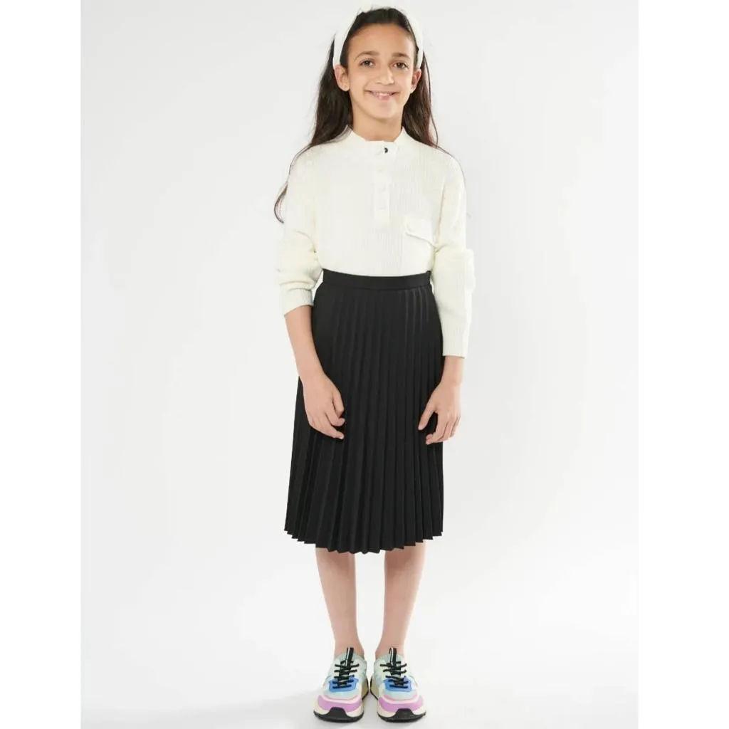 Girls Elegant Midi Pleated Skirt, BGDK