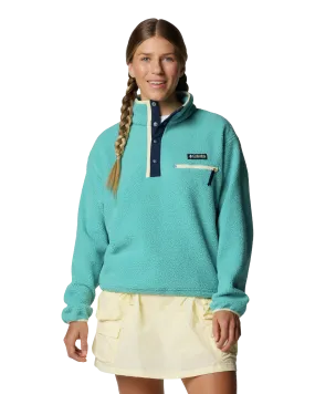 Helvetia II Cropped Half Snap Sweatshirt in Teal