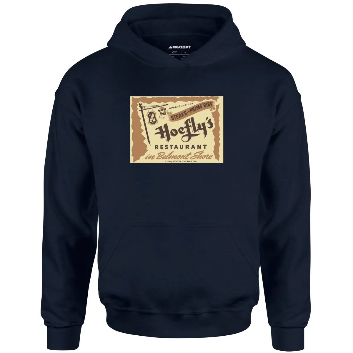 Hoefly's - Belmont Shore, CA - Vintage Restaurant - Unisex Hoodie