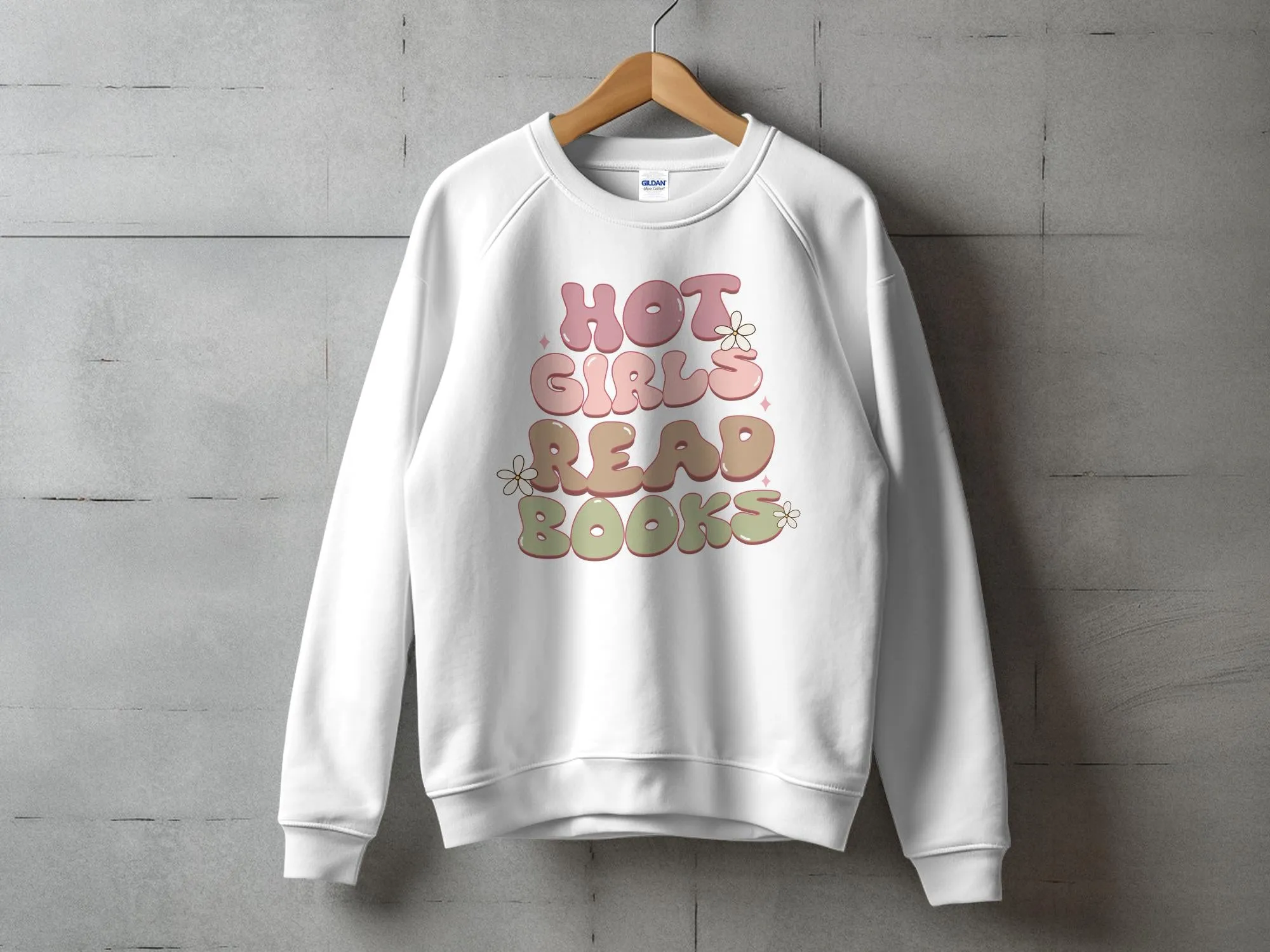 Hot Girls Read Books Sweatshirt, Bold Feminist Statement Top, Women's Empowerment Cozy Pullover, Book Lover Gift, Unisex Heavy Blend™ Crewneck Sweatshirt