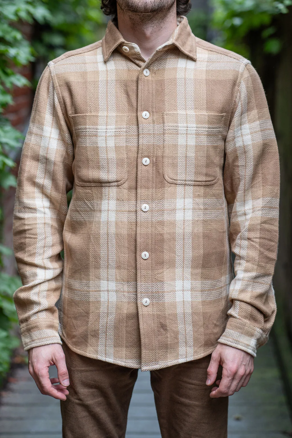 Indi   Ash Ames Workshirt - Desert Acacia Handwoven Plaid