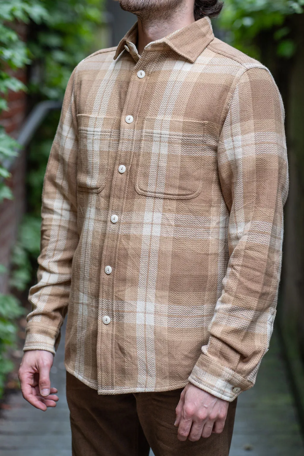 Indi   Ash Ames Workshirt - Desert Acacia Handwoven Plaid