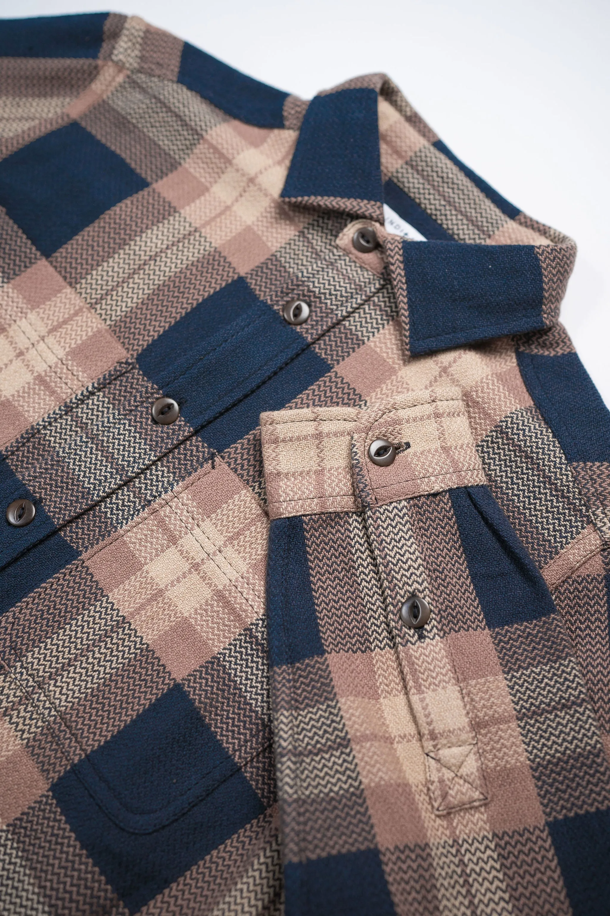 Indi   Ash Ames Workshirt - Iron/Catechu Handwoven Plaid