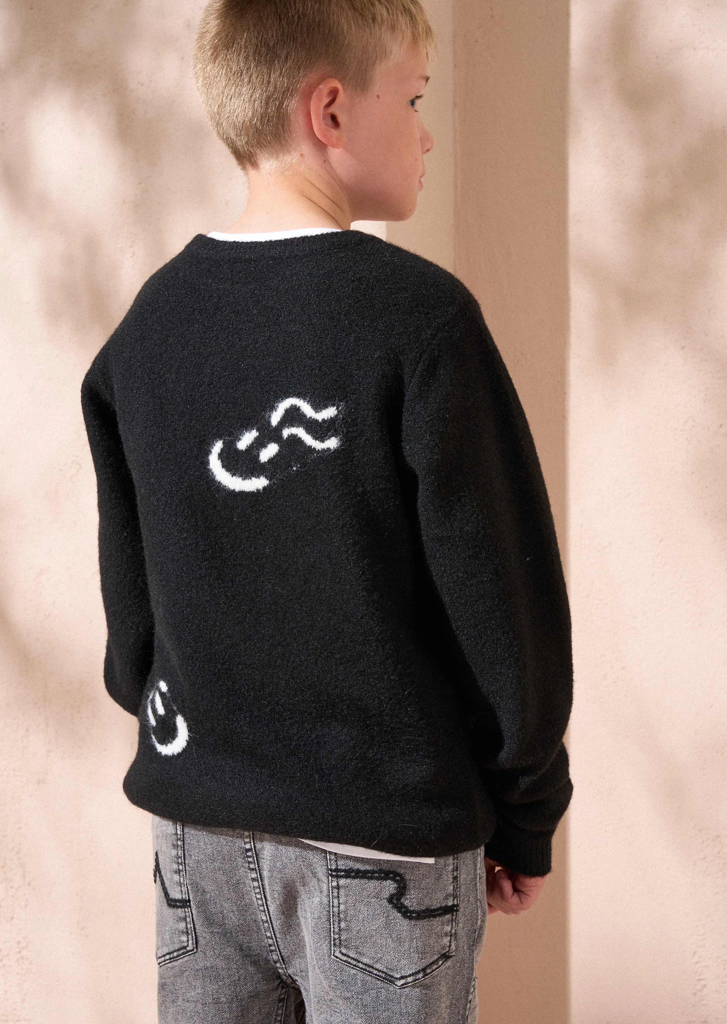 Jasper Black Smiley Jumper