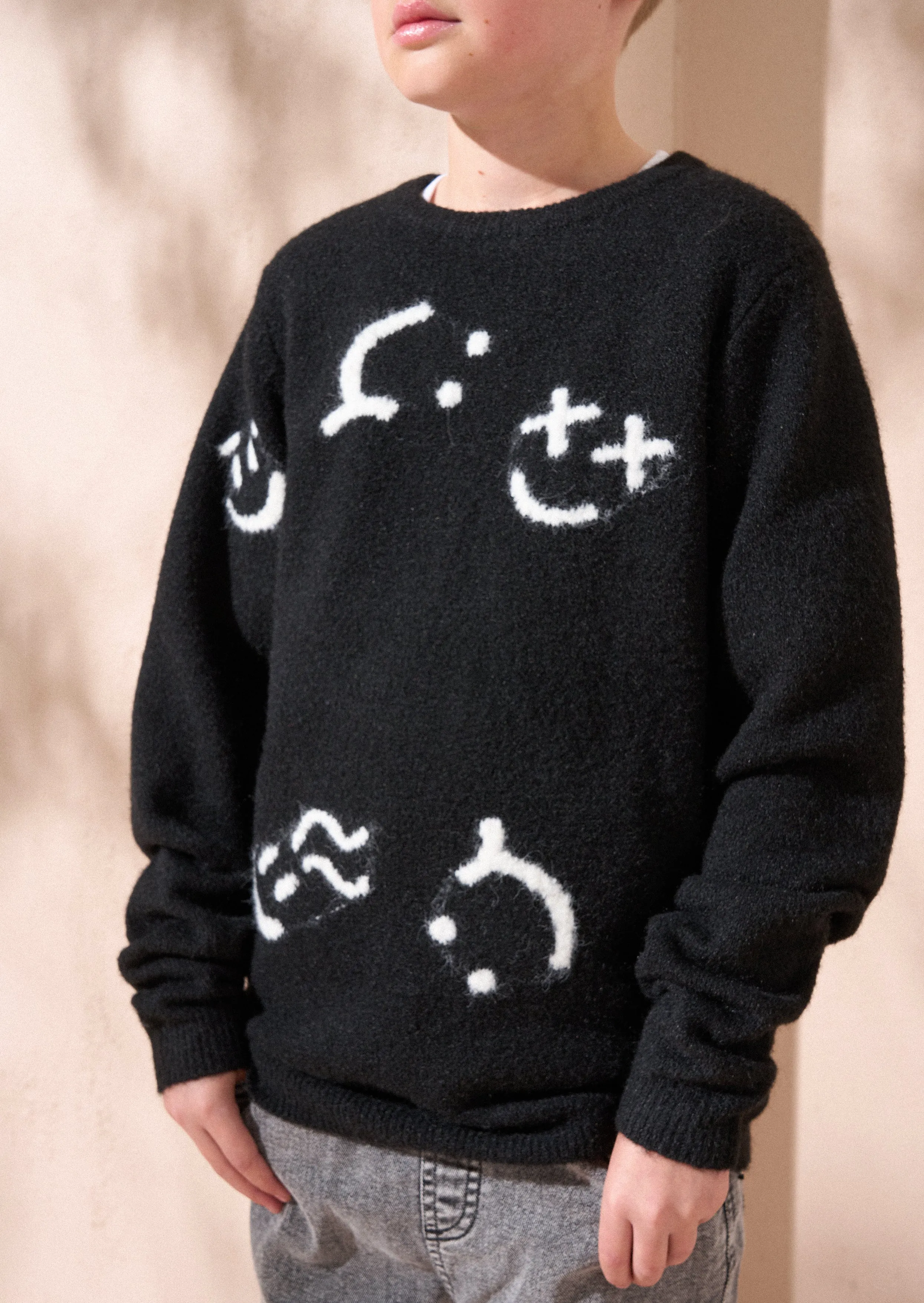 Jasper Black Smiley Jumper