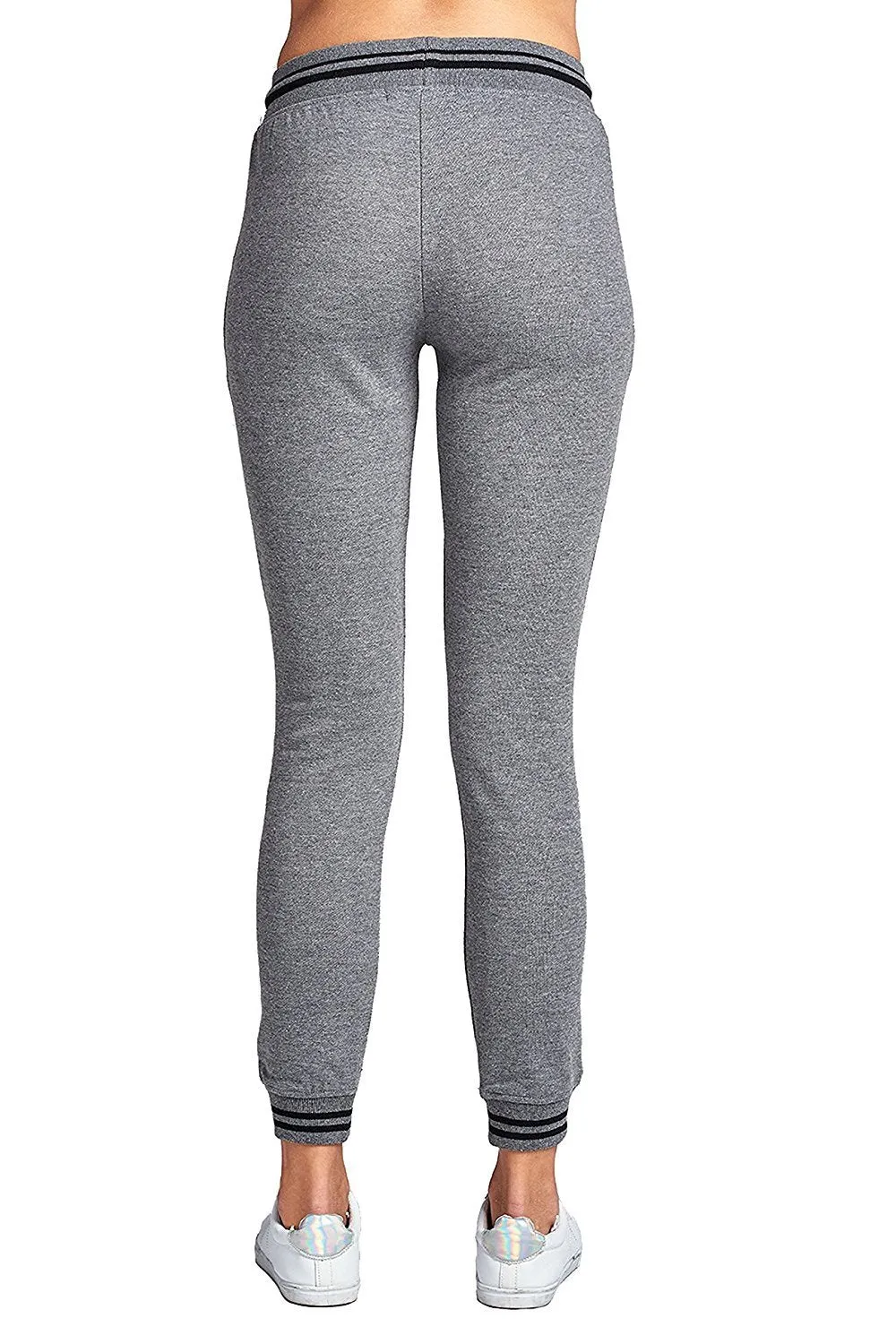 Khanomak Casual Drawstring Waist Side Pockets Straight Leg Sweat Pants