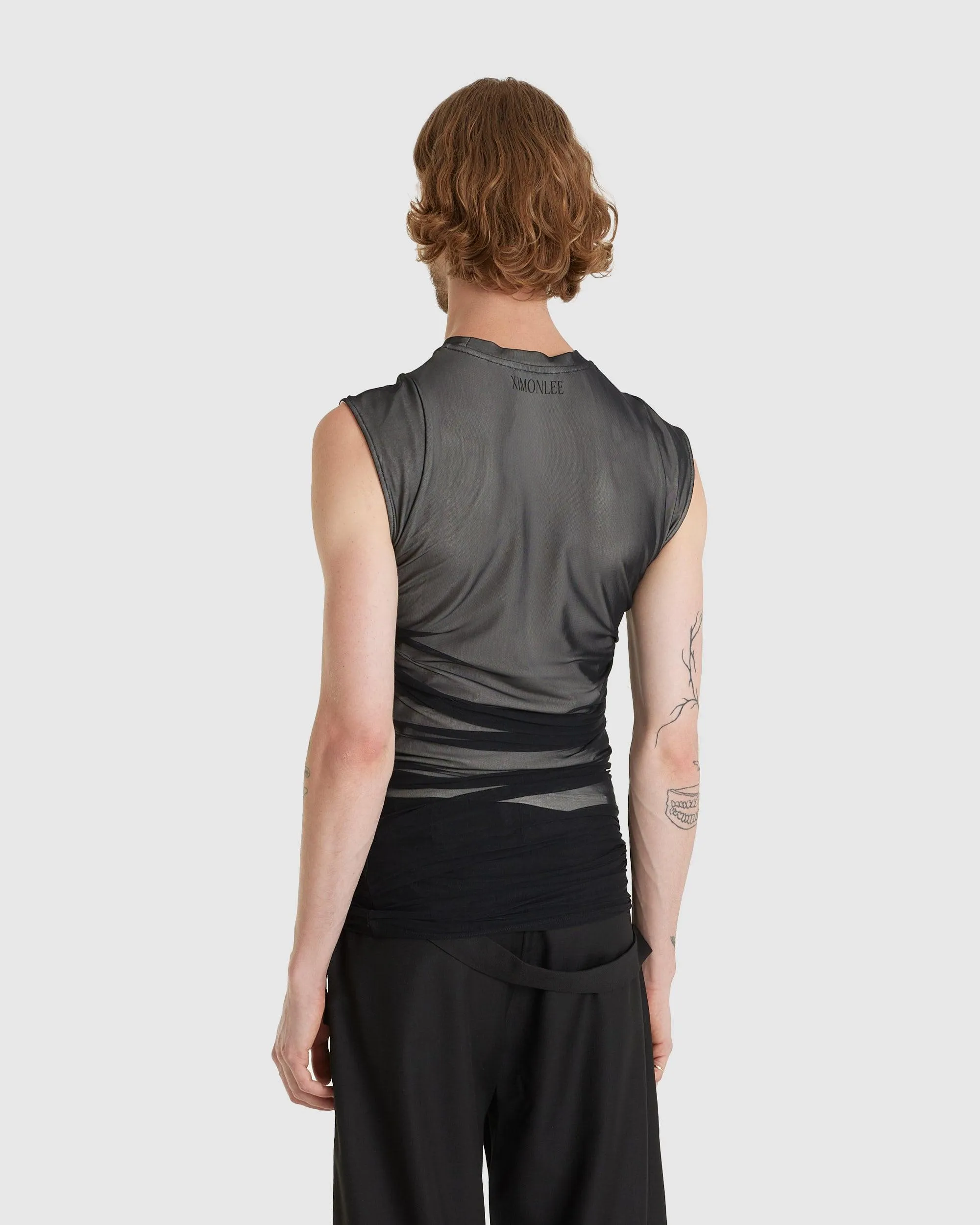 Layered Pin Muscle Tank