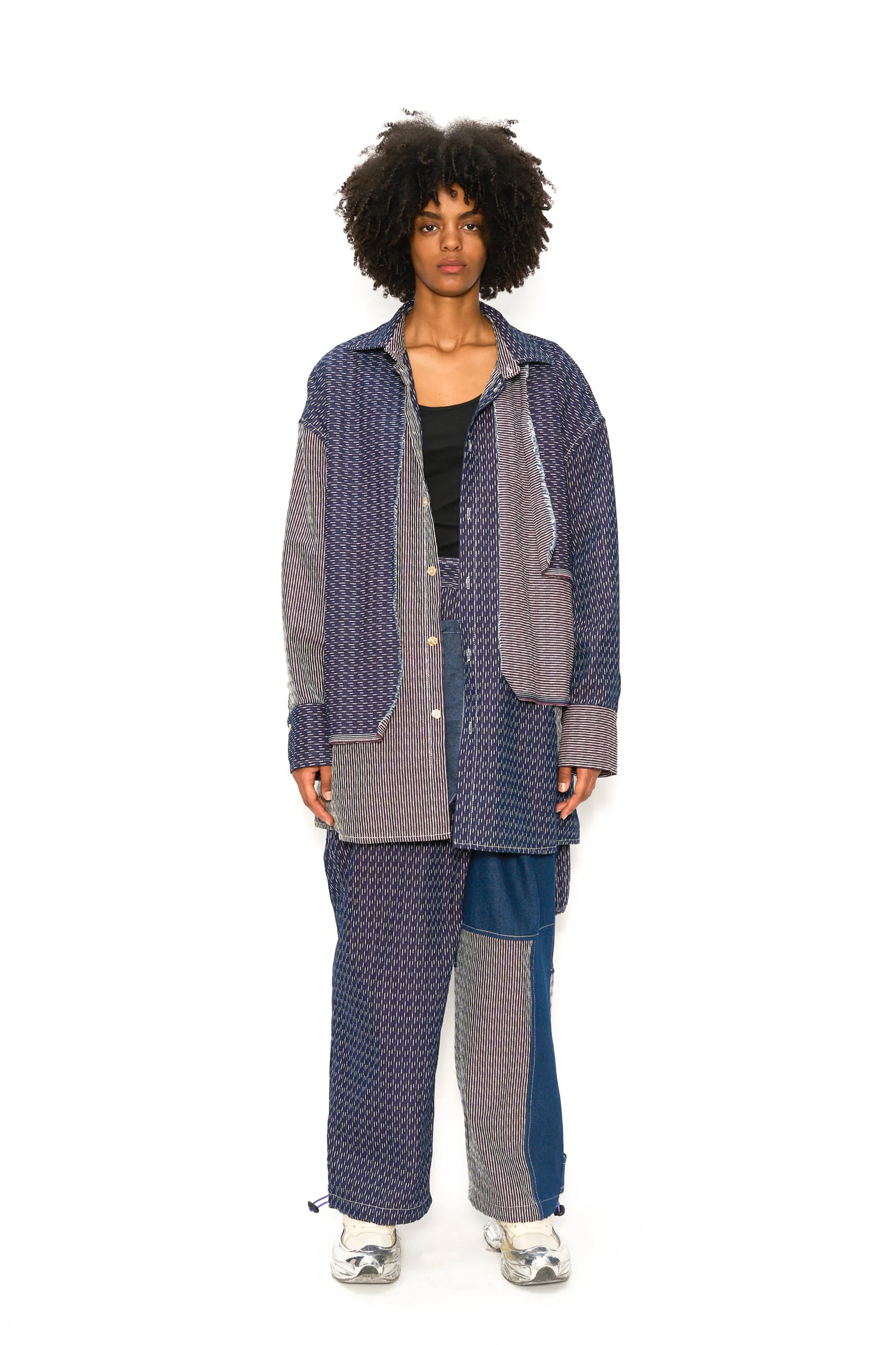 Layered Sashiko Overshirt