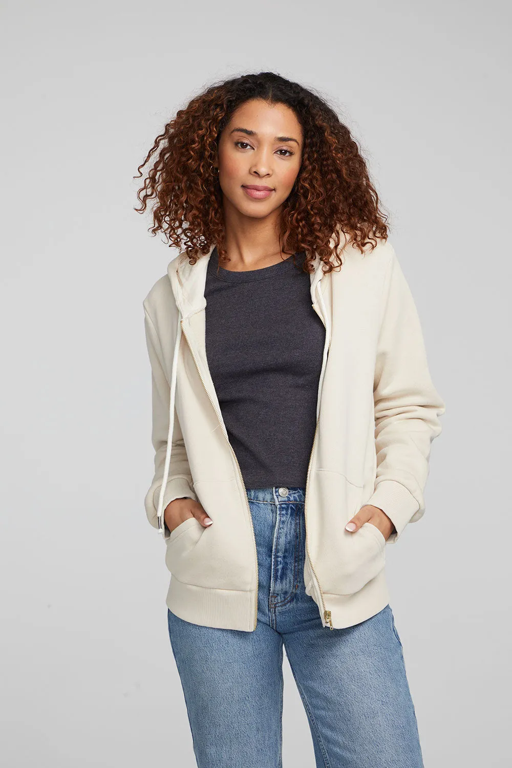 Lex Oatmeal Zip Up Hoodie