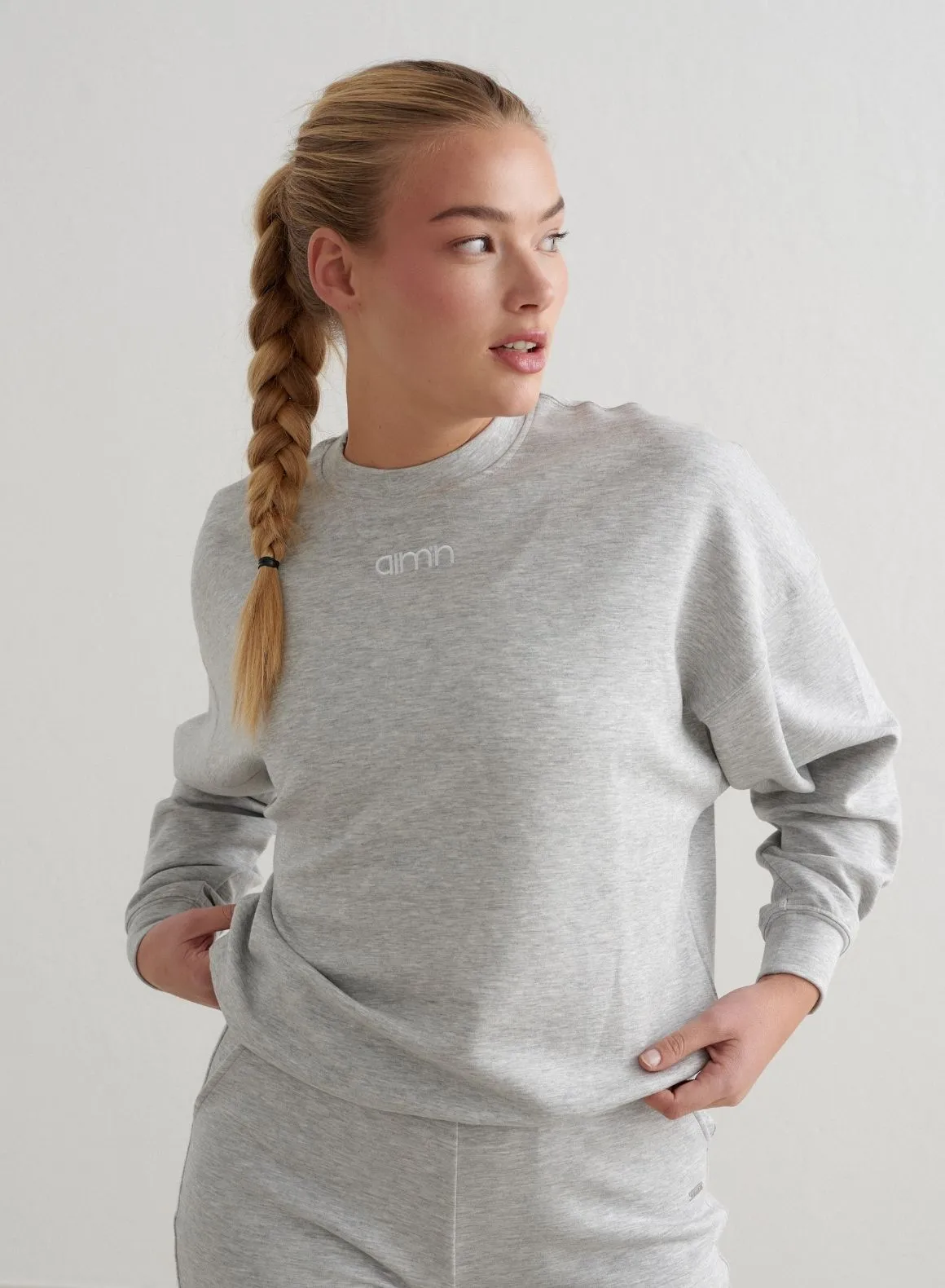 Light Grey Melange Comfy Modal Sweatshirt