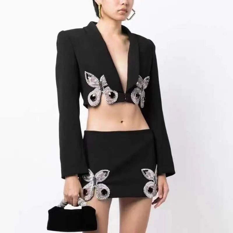 Luxury Chic Mini Skirt and Blazer Set