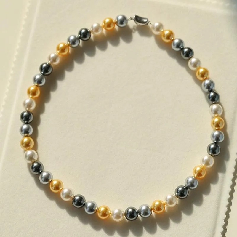 Mixed Color Round Artificial Pearl Necklaces-10mmPearls