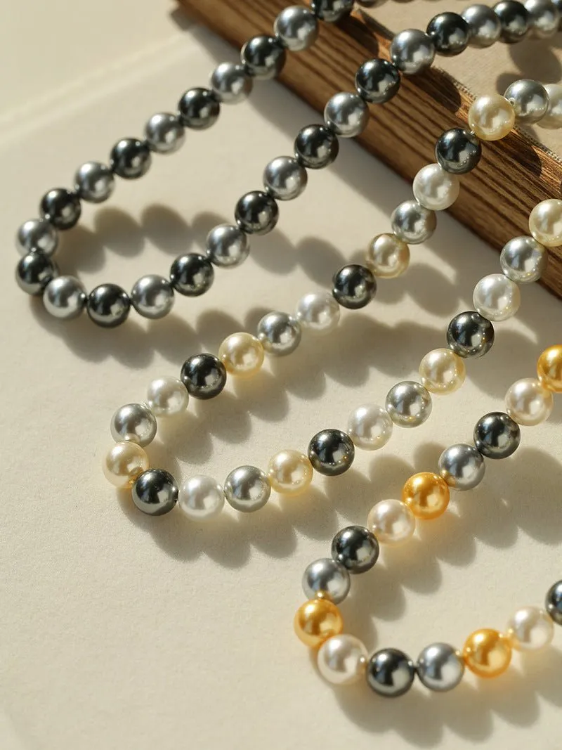 Mixed Color Round Artificial Pearl Necklaces-10mmPearls