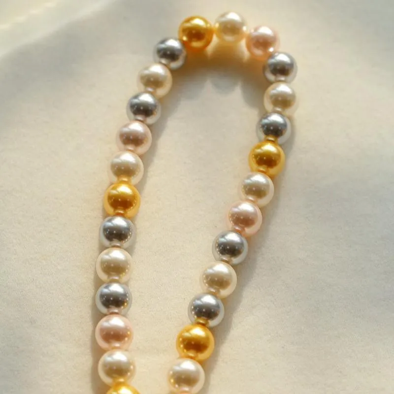 Mixed Color Round Artificial Pearl Necklaces-10mmPearls