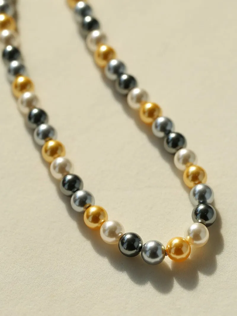 Mixed Color Round Artificial Pearl Necklaces-10mmPearls