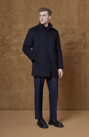 MONT-ROYAL BLACK WOOL & CASHMERE CAR COAT