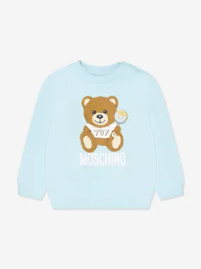 Moschino Baby Teddy Logo Sweatshirt in Blue