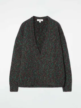 Oversized chunky flecked wool jumper