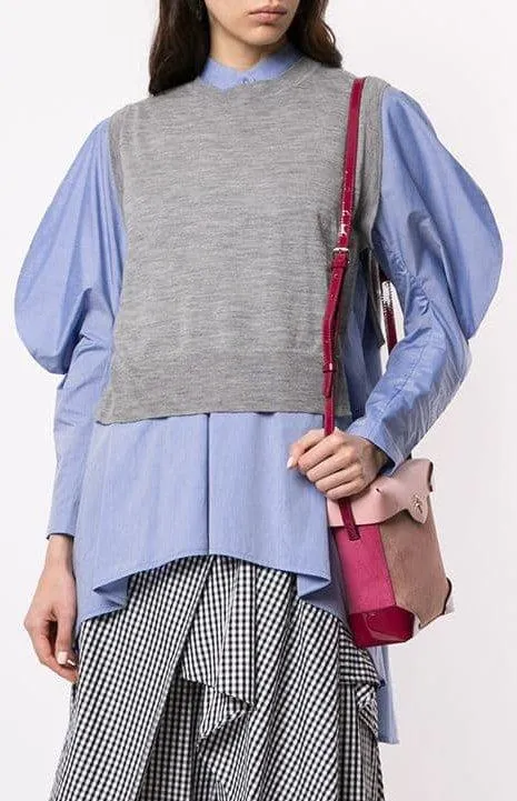 Oversized Layered Shirt, Blue