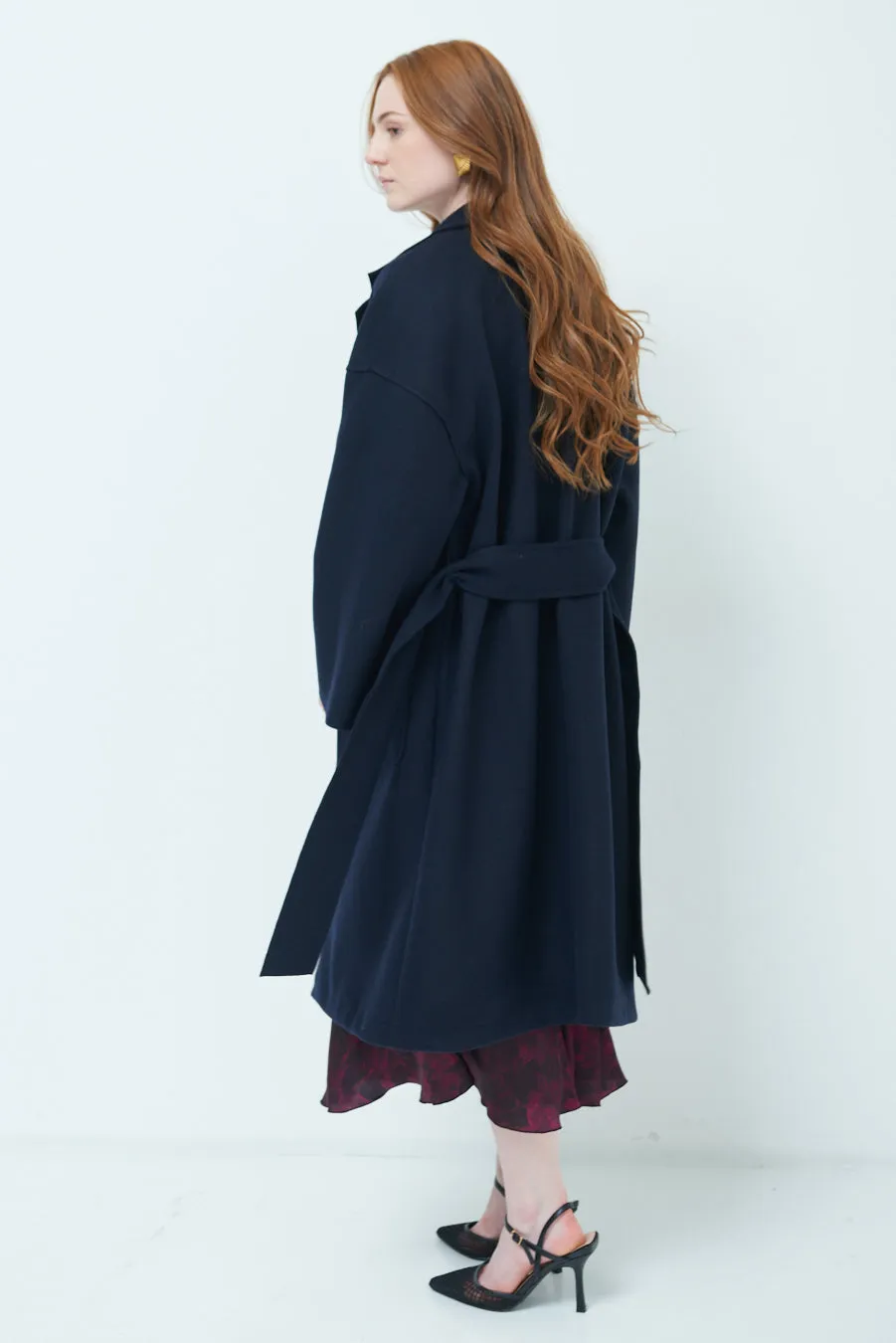 Oversized long coat with wide lapels wholesale