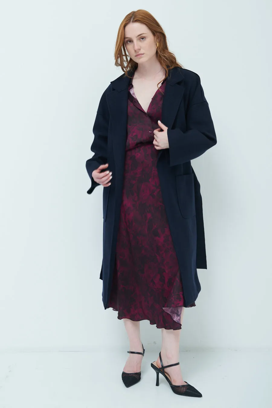 Oversized long coat with wide lapels wholesale