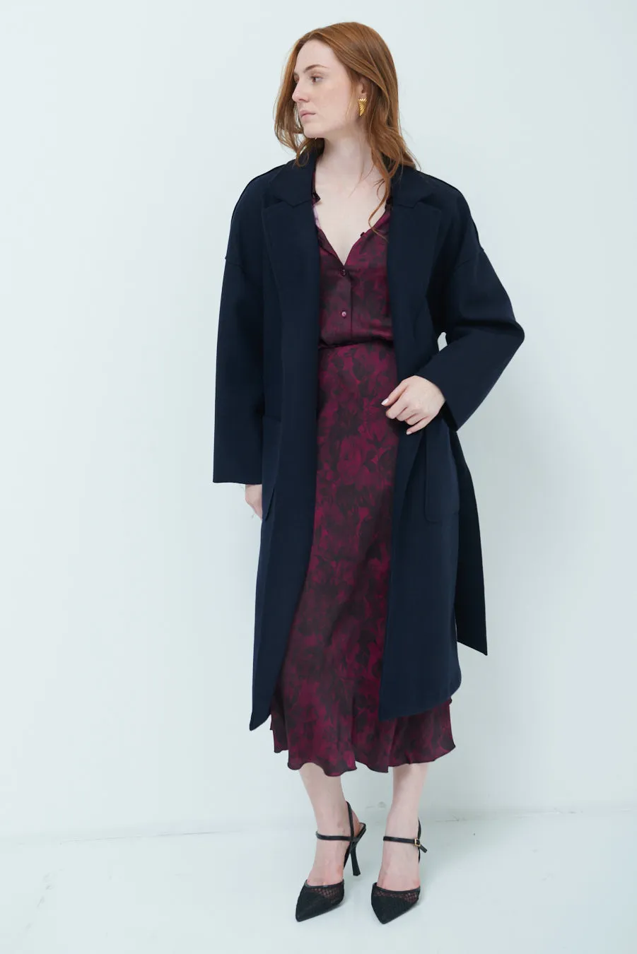 Oversized long coat with wide lapels wholesale