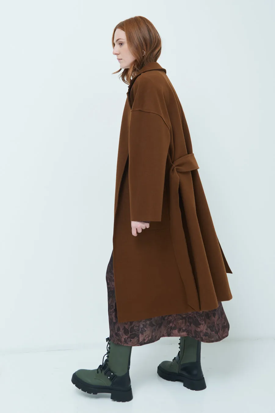 Oversized long coat with wide lapels wholesale